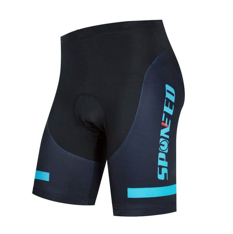 sponeed Mens Cycle Jerseys Set Shorts Gel Padded Tights Bicycle Pants Paddding US M Black Blue - Image 3